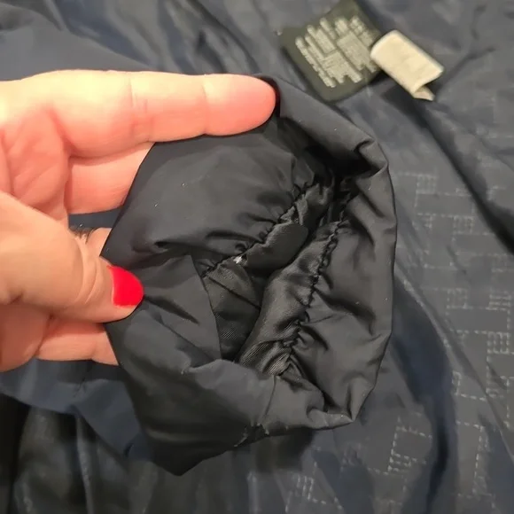 Cole Haan | Long Navy Hooded Puffer Coat Size Small - Picture 9 of 12